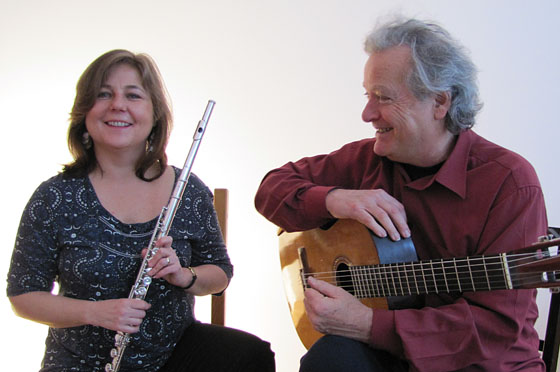 Carlo Domeniconi, composer and guitarist and Thea Nielsen, flautist